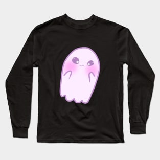 Cute Kawaii Ghost Purple Long Sleeve T-Shirt